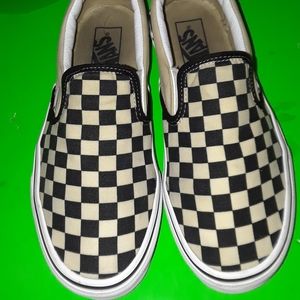 Vans Slip On Checkered Brown Cream Shoe 7